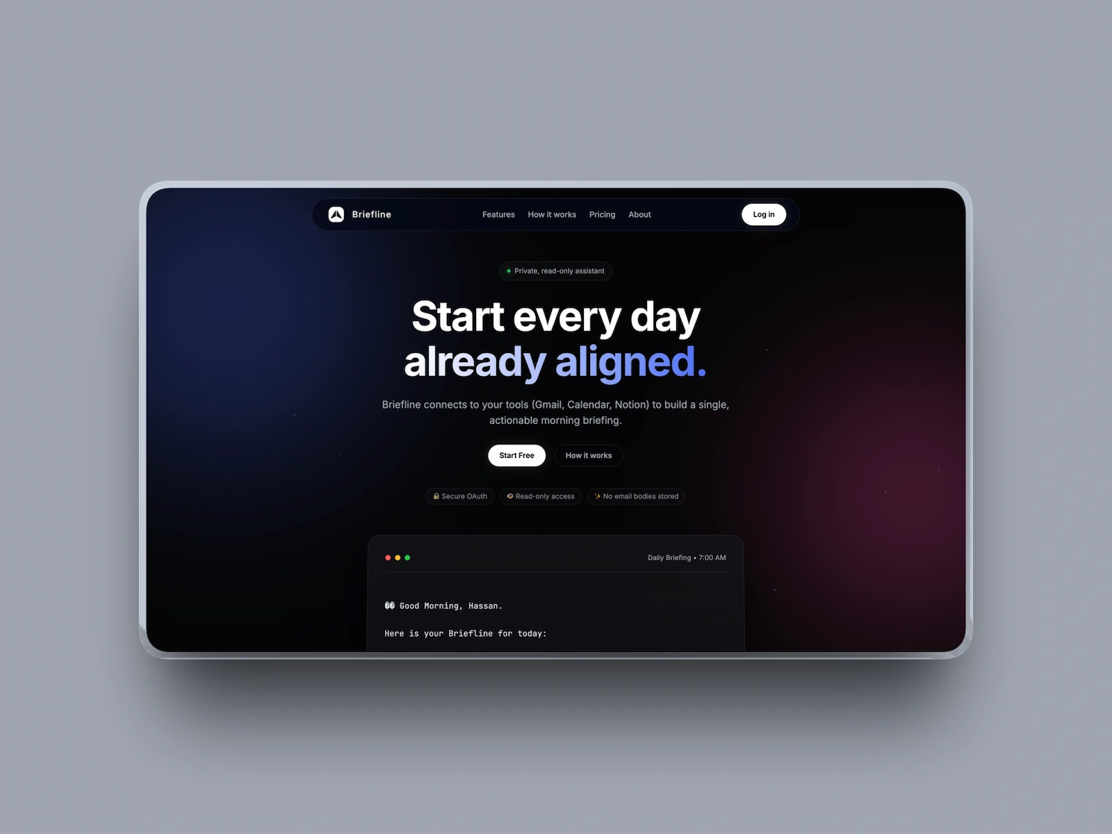 Briefline Fullscreen